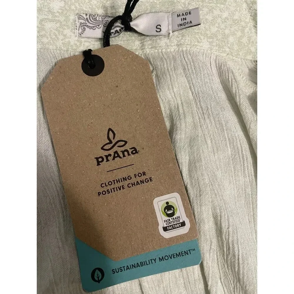 prAna Women's Anini Tunic Top Swim Coverup Celadon Misty Size Small